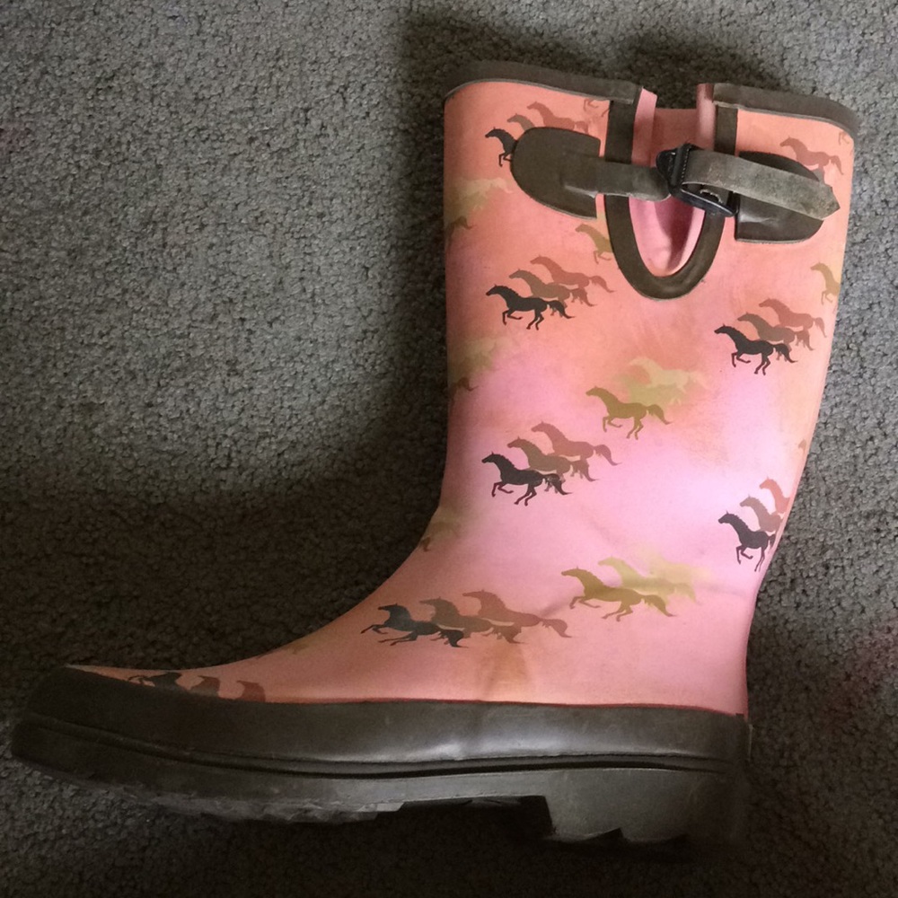 PINK HORSE RAINBOOTS